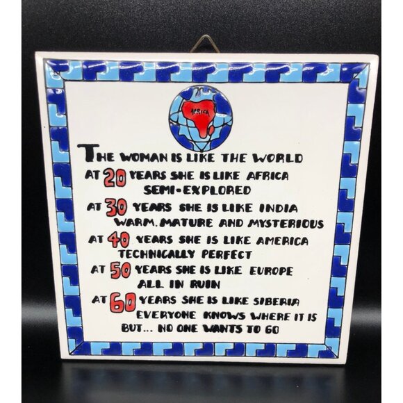 Set of Decorative Tiles, Couples, Funny Gift, Hand Painted in Greece - Picture 3 of 3